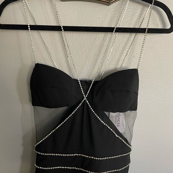 Heiress Beverly Hills NWT Black Diamond Mess Jumpsuit - Picture 8 of 14